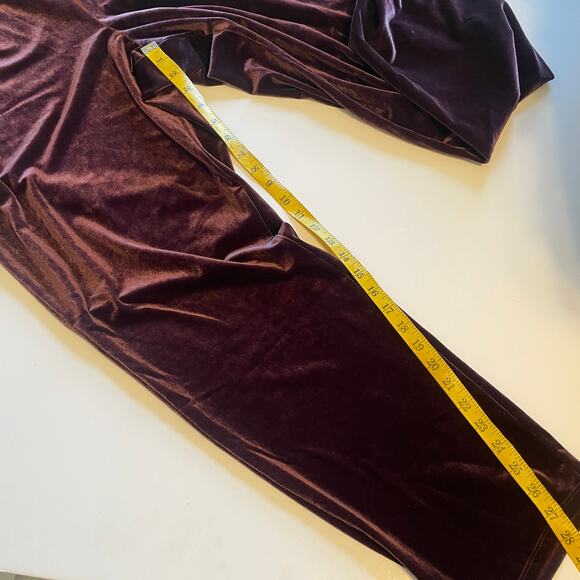 Marla Wynne Plum Velvet High Waisted Pants Womens XL Pull-on Pleated Velour - Picture 10 of 10